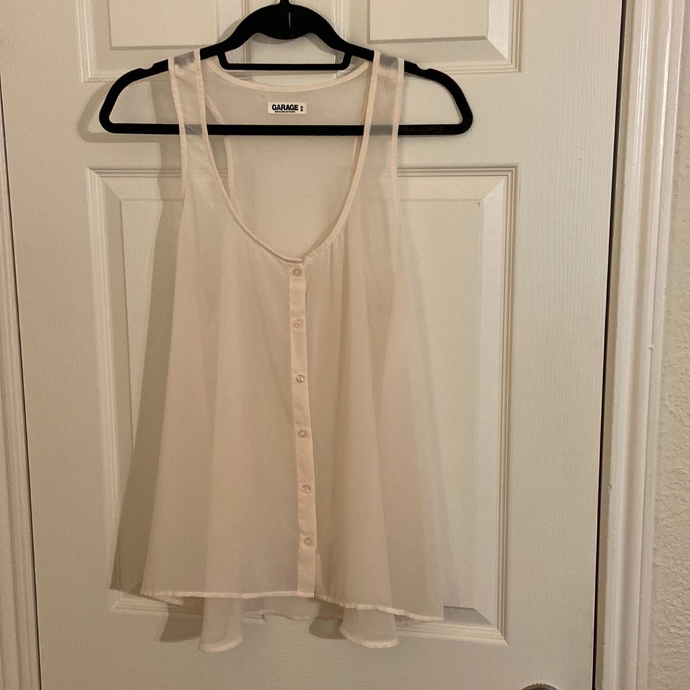 EUC Garage Sheer Blush Racerback Tank
